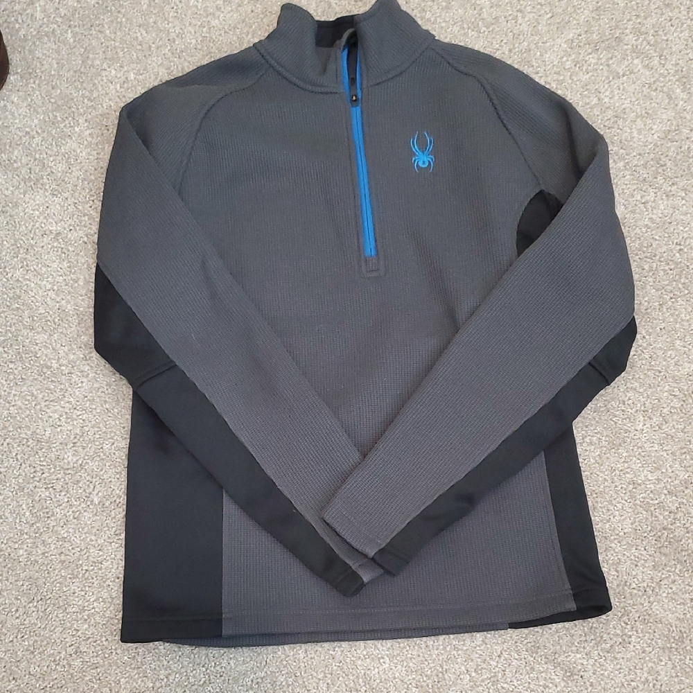 Spyder Black and Gray Fleece Pullover
